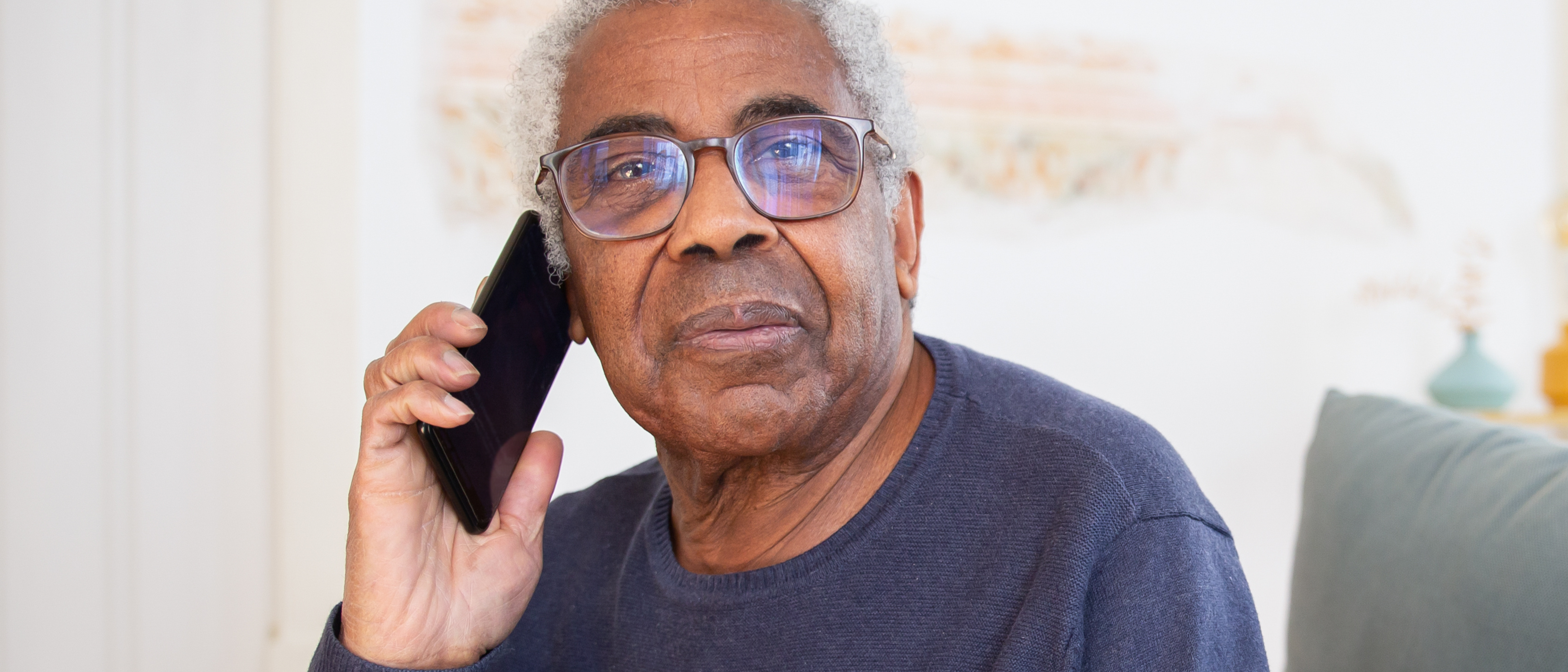 Older man on the phone