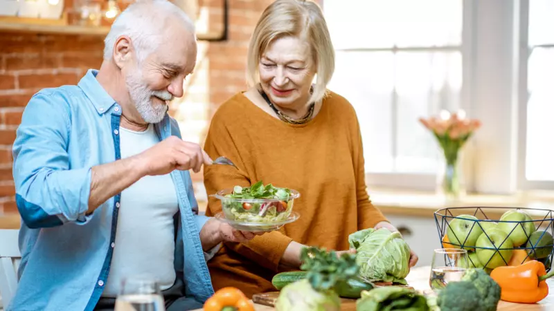 Older people eating healthily