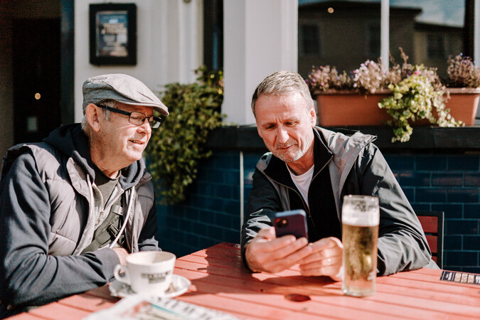 Men at pub quiz