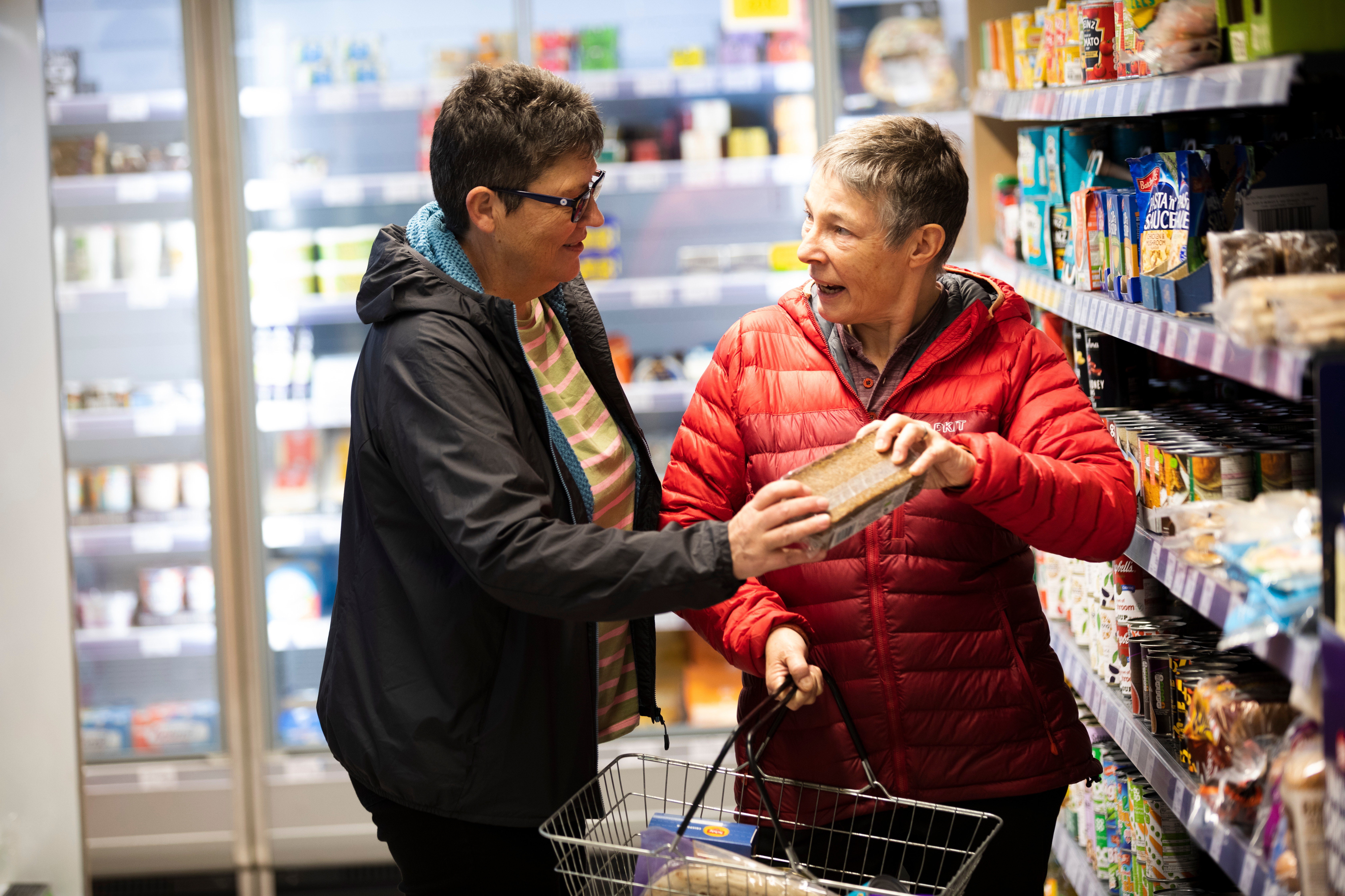 Couple shopping for food