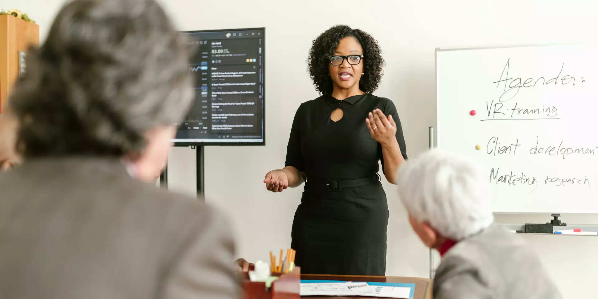 Woman presenting to office